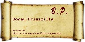 Boray Priszcilla névjegykártya